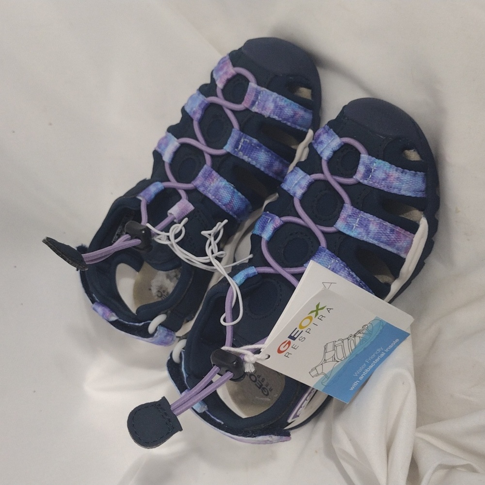 NWT Geox Navy And Violet Borealis Water Sandal toddler Girls Size 10